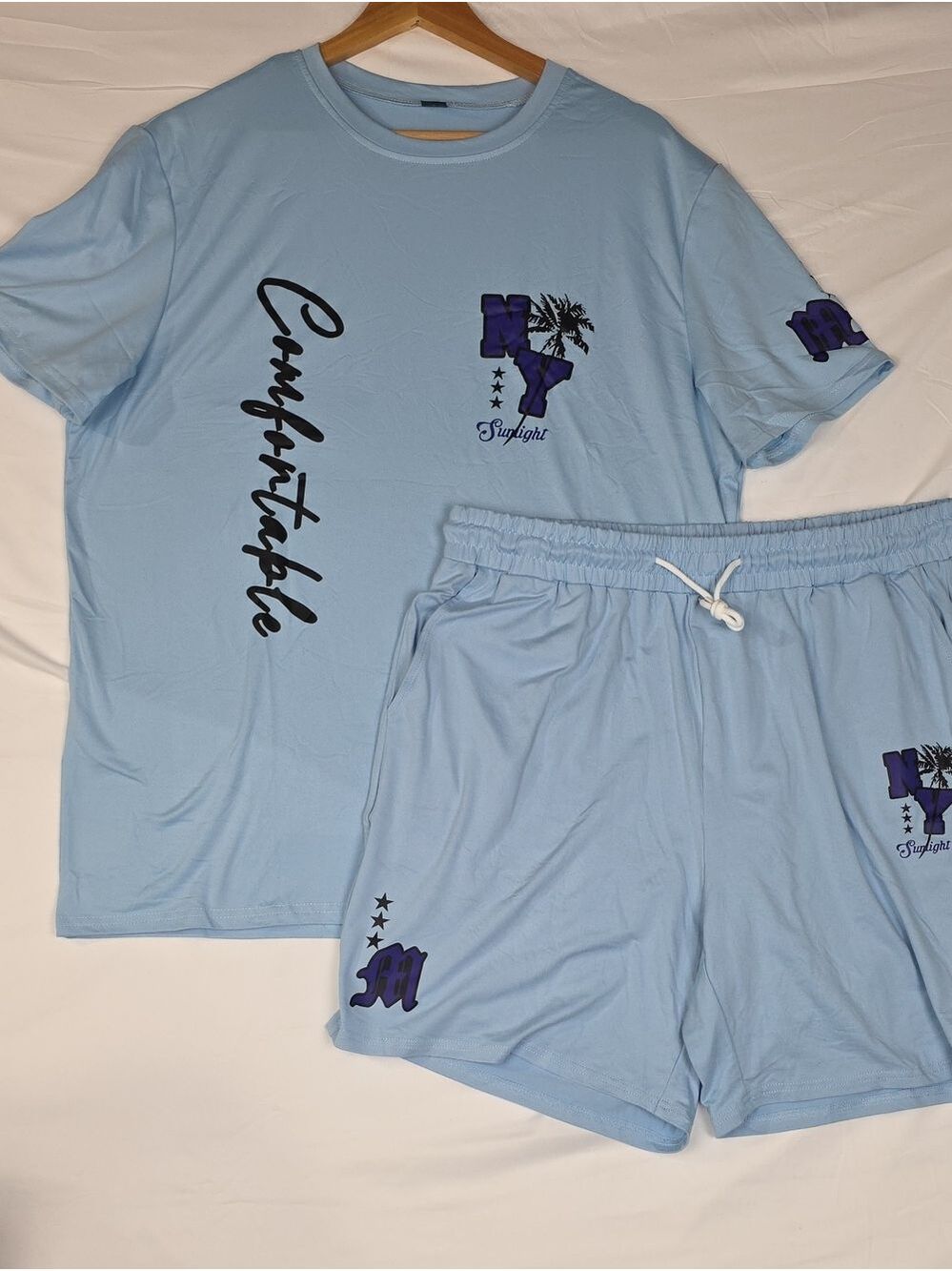 Light Blue Men’s Casual Shorts - Comfortable Sunlight Set XL